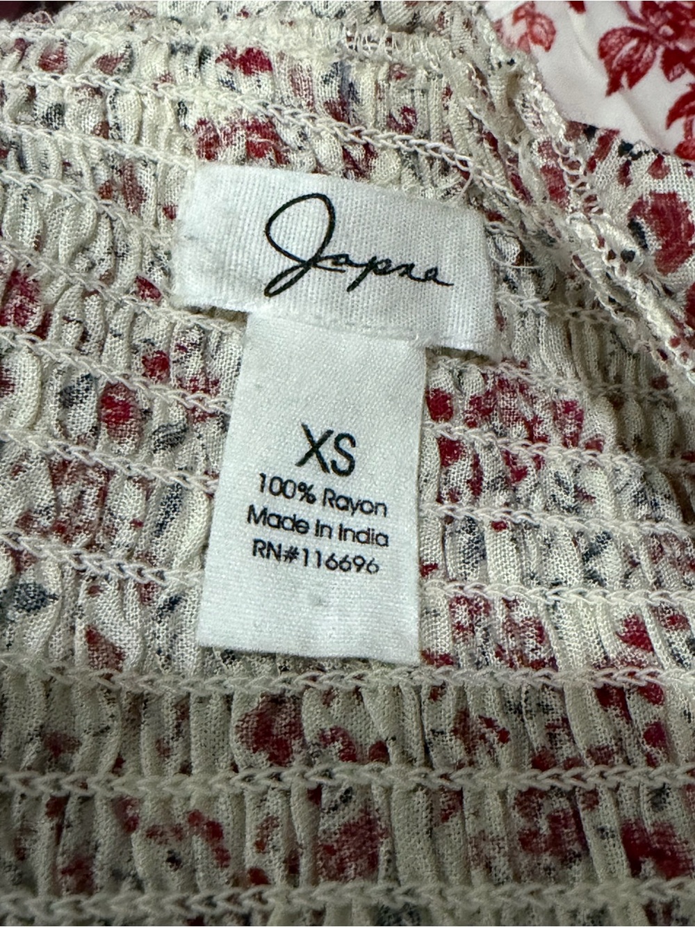 Japna XS Floral Smocked Strapless Jumpsuit Bohemian 0004 - Picture 5 of 5